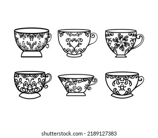 Collection of Vintage Cup Illustrations 