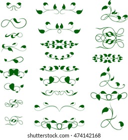 Collection of vintage decor for text decoration in vector