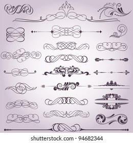 collection of vintage decorative elements for your design