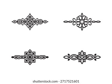 Una colección de separadores de texto de Vector vintage y elegante y Elementos de página ornamentales