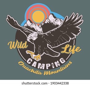 Collection of vintage explorer, wilderness, adventure, camping emblem graphics 