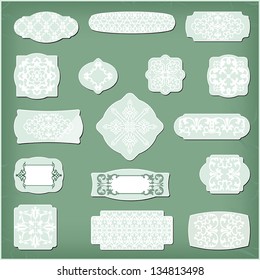collection of vintage floral pattern design elements
