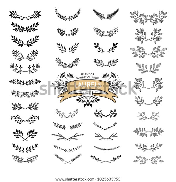 Collection of vintage flourishes calligraphic\
ornaments. Retro style of design elements, decorations for\
postcard, banners, dividers. Vector\
template.