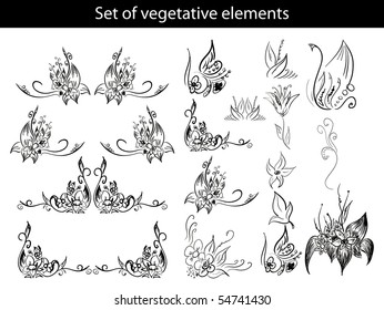 Collection of vintage, flower borders