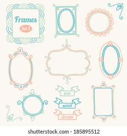 Collection of vintage frames. Also can be used for wedding invitations, valentine greeting cards.