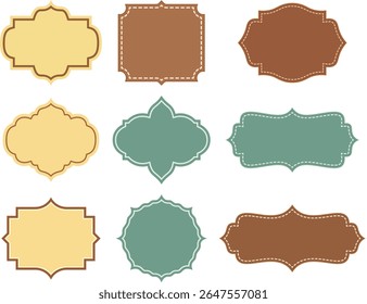Coleção de quadros vintage em diferentes formas e tons de terra neutro