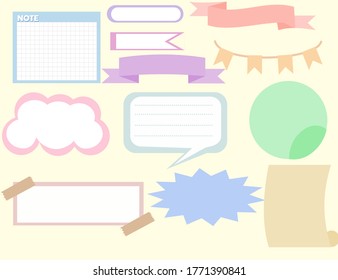 Collection of vintage frames.Set of speech bubbles.Set of pastel banners.Labels for advertising and general decoration.