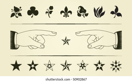 Collection of vintage graphical elements