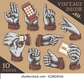 Collection of vintage hands.