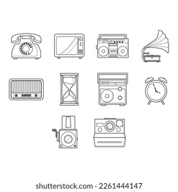 colección de vectores de iconos vintage