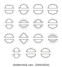 collection of vintage label icon vector