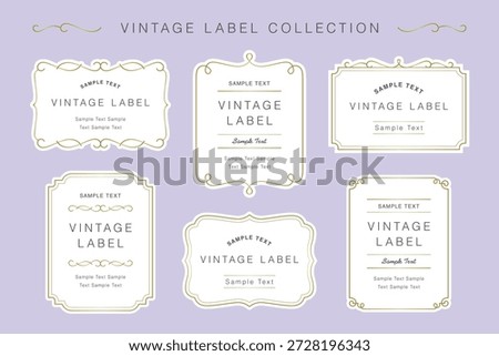 Collection of vintage labels with decorative frames. Vintage frames, borders, labels, dividers. Retro vector illustrations. Design elements for packaging design and invitations. 
Ornate and luxury design tags.