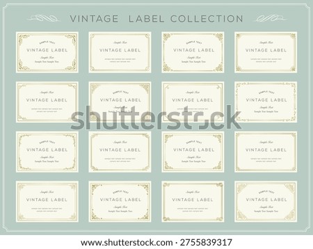 Collection of vintage labels with decorative frames. Vintage frames, borders, labels, dividers. Retro vector illustrations. Design elements for packaging design and invitations. Luxury design tags.