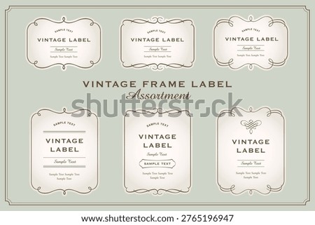 A collection of vintage labels with decorative frames. Retro and vintage frames, frames, labels, and partitions. Retro vector illustration. Package design and invitation design elements.
