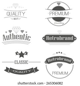 Collection of vintage labels and ribbons. Vector design elements