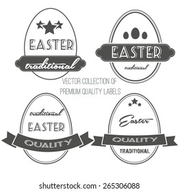 Collection of vintage labels and ribbons. Vector design elements Easter
