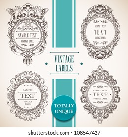 Collection of vintage labels. Vector