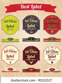 Collection of vintage labels, vector