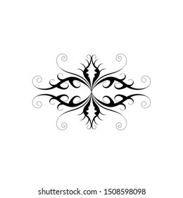 Collection of Vintage Ornament Elements on white Background. This ornament in black colour isolated white.