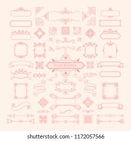 Collection of vintage ornament frame illustration