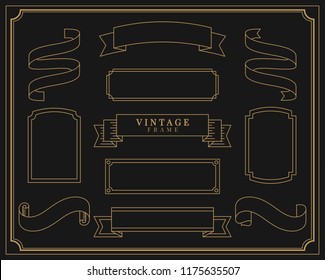 Collection of vintage ornament frame illustration