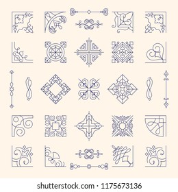 Collection of vintage ornament frame illustration