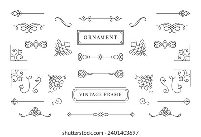 Collection of vintage ornament frame illustration	
