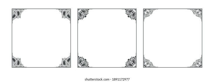 collection vintage ornamental frame design
