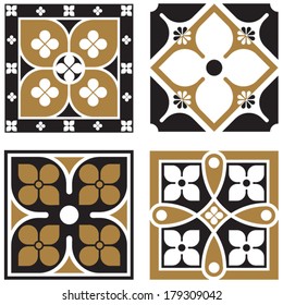 Collection of Vintage Ornamental Tile Patterns 