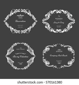 Collection of vintage patterns. Flourishes frames. It will be good for design elements, postcard, banners, logos. Vector template patterns