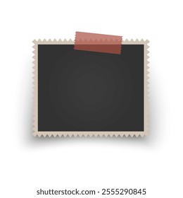 Collection of vintage photo frames. Old photo frame with shadow Blank photo card frame Vector illustration