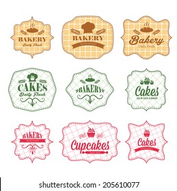 Collection of vintage retro bakery labels 