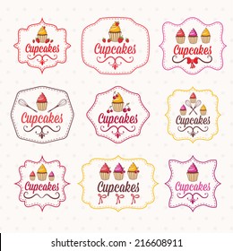 Collection of vintage retro bakery logo labels 