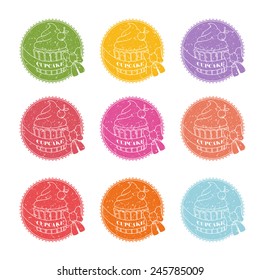 Collection of vintage retro bakery logo labels 
