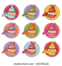 Collection of vintage retro bakery logo labels 