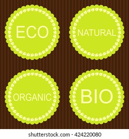 Collection of vintage retro grunge bio and eco organic labels 