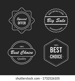 Collection of vintage retro premium quality badges and labels