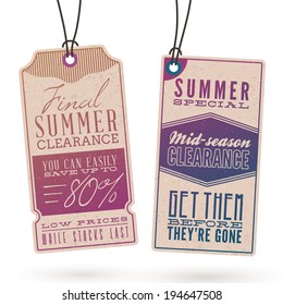 Collection of Vintage Summer Sales Related Hang Tags