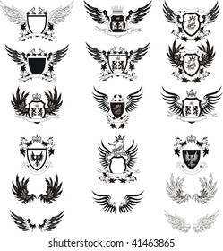 Collection of vintage vector coat of arms