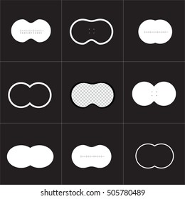 Collection of virtual reality glasses screen vector frame template.