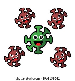 collection of virus good and evil that are ready to attack