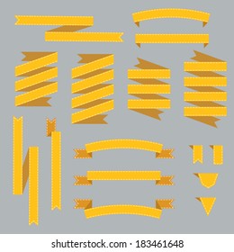 Collection vivid ribbons. Vector illustration.