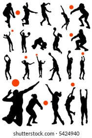 collection of volleyball vector