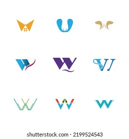 A collection of W letter logos is good for store names, company brands, businesses, etc. vector illustration