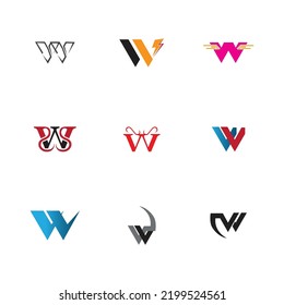 A collection of W letter logos is good for store names, company brands, businesses, etc. vector illustration