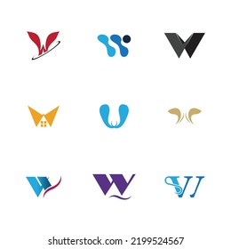 Una colección de logotipos de letras W es buena para nombres de tiendas, marcas de empresas, negocios, etc. ilustraciones vectoriales