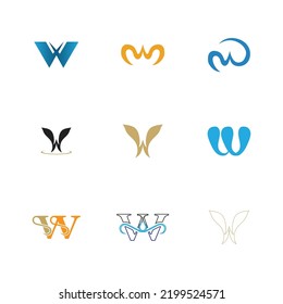 Una colección de logotipos de letras W es buena para nombres de tiendas, marcas de empresas, negocios, etc. ilustraciones vectoriales