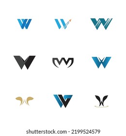 A collection of W letter logos is good for store names, company brands, businesses, etc. vector illustration