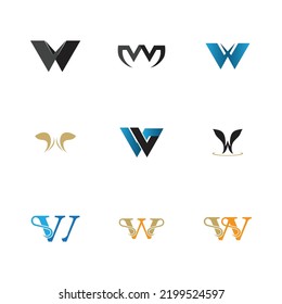 Una colección de logotipos de letras W es buena para nombres de tiendas, marcas de empresas, negocios, etc. ilustraciones vectoriales