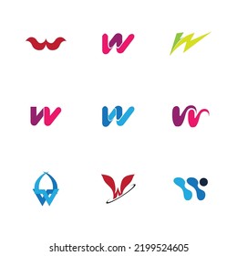 A collection of W letter logos is good for store names, company brands, businesses, etc. vector illustration